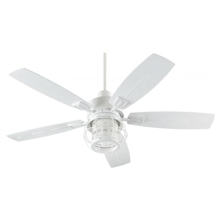 Quorum One Light Studio White Outdoor Fan 13525-8